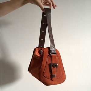 Hogan hobo style bag in suede and leather.